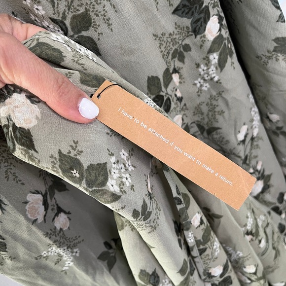 Reformation Floral Maxi Dress Stars in Verde Square Neck Green Womens 4 NEW - Picture 9 of 16